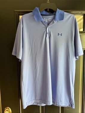 Under Armour Men’s Striped Polo -purple stripe